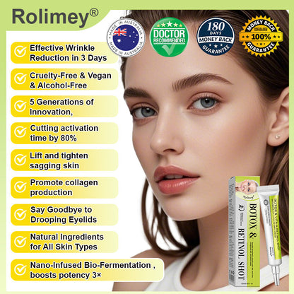 ☘️💎Made and shipped from Australia 💫Rolimey® Botox & Vita-A Retinol Shot Wrinkle-Lift Tightening cream - Last Day Promotion 70% OFF