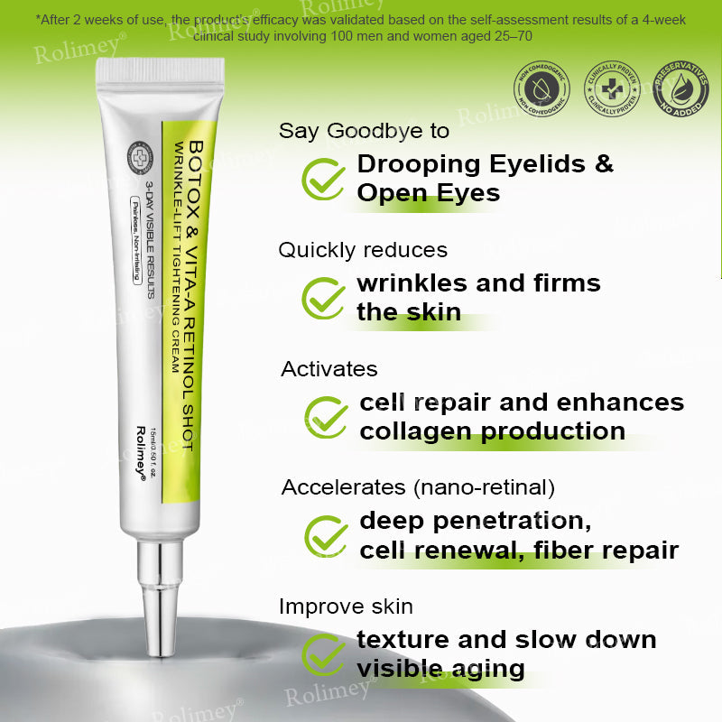 ☘️💎Made and shipped from Australia 💫Rolimey® Botox & Vita-A Retinol Shot Wrinkle-Lift Tightening cream - Last Day Promotion 70% OFF